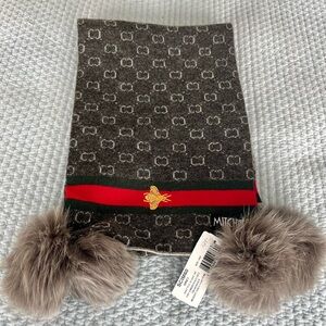 Mitchie’s Pure Wool Pom Pom Scarf